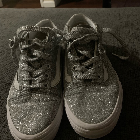 Old Skool Vans Silver Glitter Womens - Picture 3 of 9